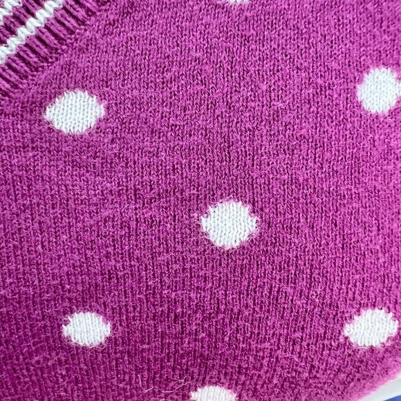 Tommy Hilfiger Womens Polka Dot Purple Sweater V-Neck Long Sleeve Size Medium - Picture 2 of 10